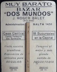 Click to enlarge historical photograph Vintage advertising poster for Bazar Dos Mundos