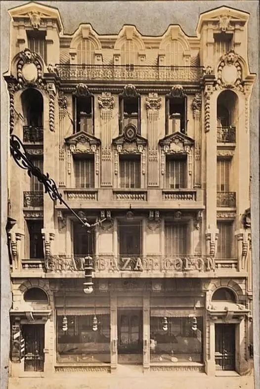Click to enlarge historical photograph Historical facade of Bazar Colón in Buenos Aires