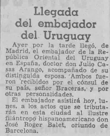 Hemeroteca española: El Adelantado de Segovia (11 de noviembre de 1942), recorte 2 sobre José Roger Balet