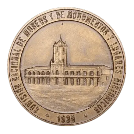 Click to enlarge historical photograph Gold medal of the National Commission of Historical Monuments for the restoration of Sarmiento's birthplace