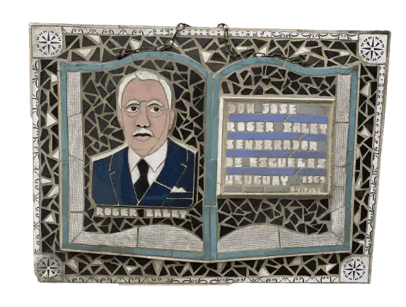 Click to enlarge historical photograph Commemorative plaque in Uruguay (1969): Don José Roger Balet, sower of schools