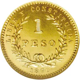 Click to enlarge historical photograph Early 20th-century Uruguayan 1 gold peso coin received by José Roger Balet in Montevideo