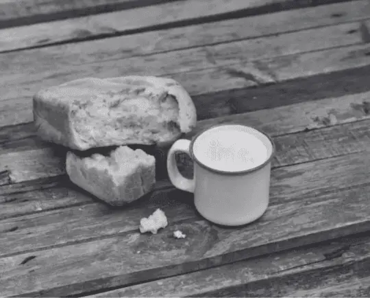 Click to enlarge historical photograph Illustration of José Roger Balet's modest breakfast at Doña Margarita's boarding house