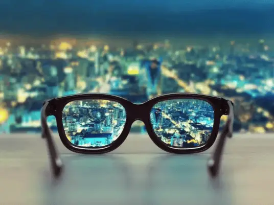 Click to enlarge historical photograph Illustration of eyeglasses, representing the section Vision of Life