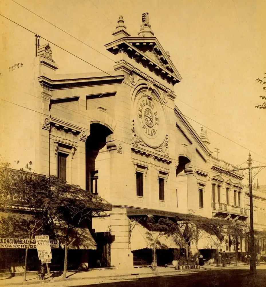 Click to enlarge historical photograph Historical Mercado del Pilar in Buenos Aires