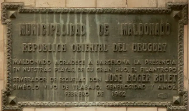 Click to enlarge historical photograph Commemorative plaque on the facade of José Roger Balet's birthplace in Barcelona